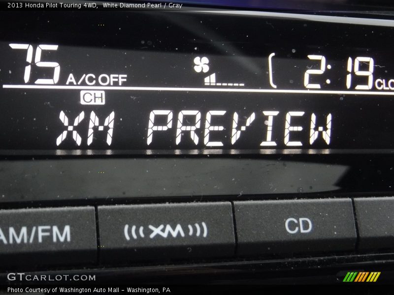 White Diamond Pearl / Gray 2013 Honda Pilot Touring 4WD