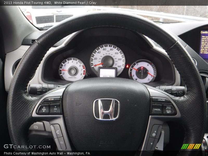 White Diamond Pearl / Gray 2013 Honda Pilot Touring 4WD
