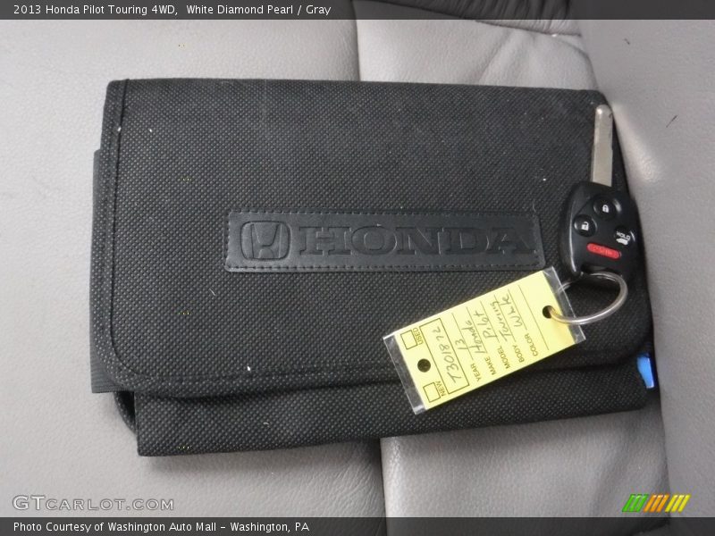 White Diamond Pearl / Gray 2013 Honda Pilot Touring 4WD