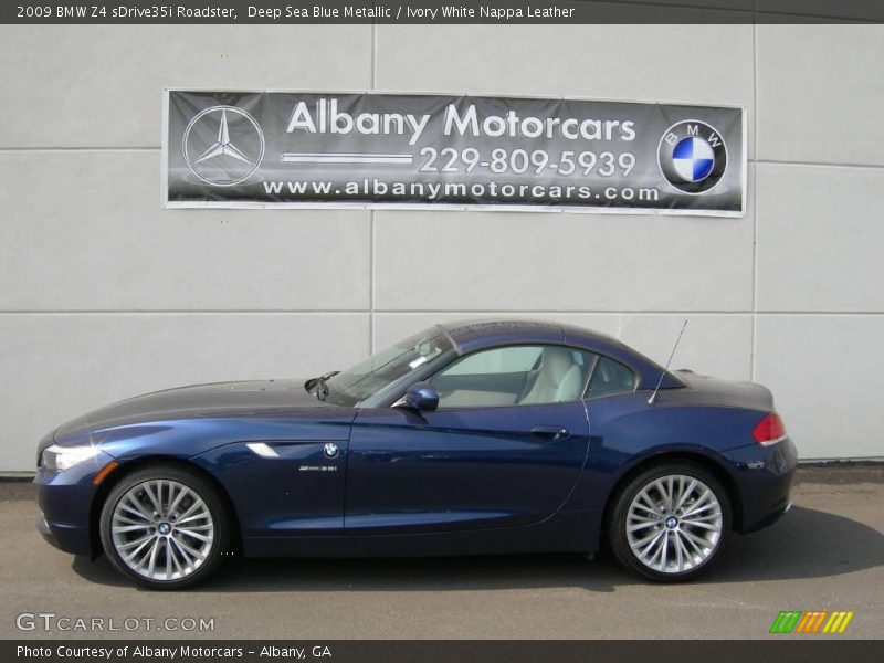 Deep Sea Blue Metallic / Ivory White Nappa Leather 2009 BMW Z4 sDrive35i Roadster