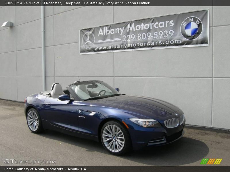 Deep Sea Blue Metallic / Ivory White Nappa Leather 2009 BMW Z4 sDrive35i Roadster
