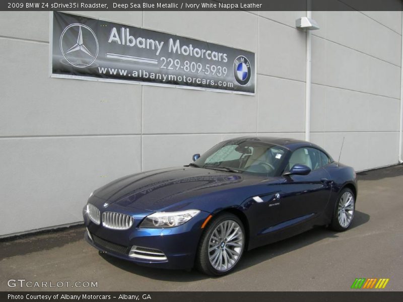 Deep Sea Blue Metallic / Ivory White Nappa Leather 2009 BMW Z4 sDrive35i Roadster