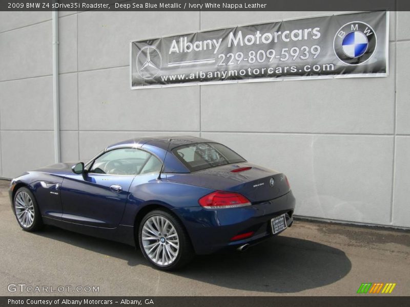Deep Sea Blue Metallic / Ivory White Nappa Leather 2009 BMW Z4 sDrive35i Roadster