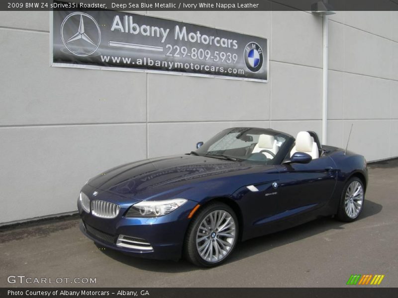 Deep Sea Blue Metallic / Ivory White Nappa Leather 2009 BMW Z4 sDrive35i Roadster