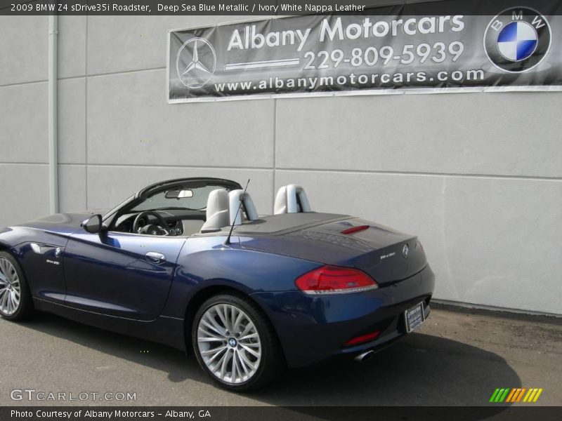 Deep Sea Blue Metallic / Ivory White Nappa Leather 2009 BMW Z4 sDrive35i Roadster