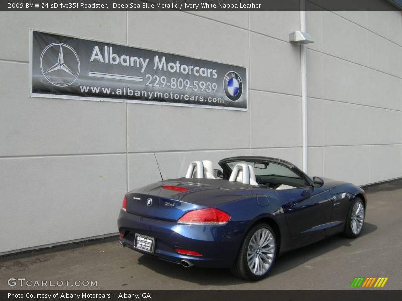 Deep Sea Blue Metallic / Ivory White Nappa Leather 2009 BMW Z4 sDrive35i Roadster