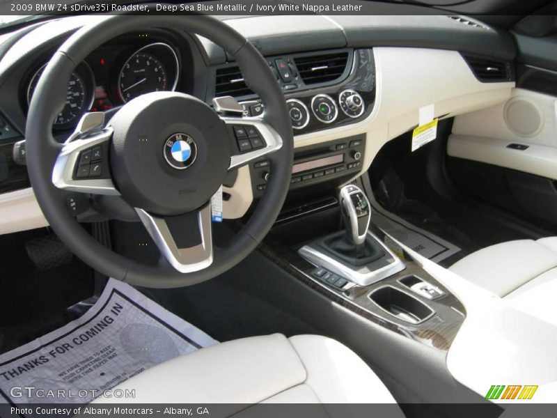 Deep Sea Blue Metallic / Ivory White Nappa Leather 2009 BMW Z4 sDrive35i Roadster