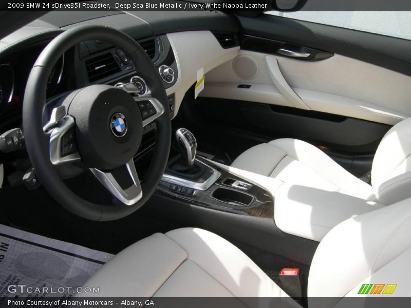 Deep Sea Blue Metallic / Ivory White Nappa Leather 2009 BMW Z4 sDrive35i Roadster