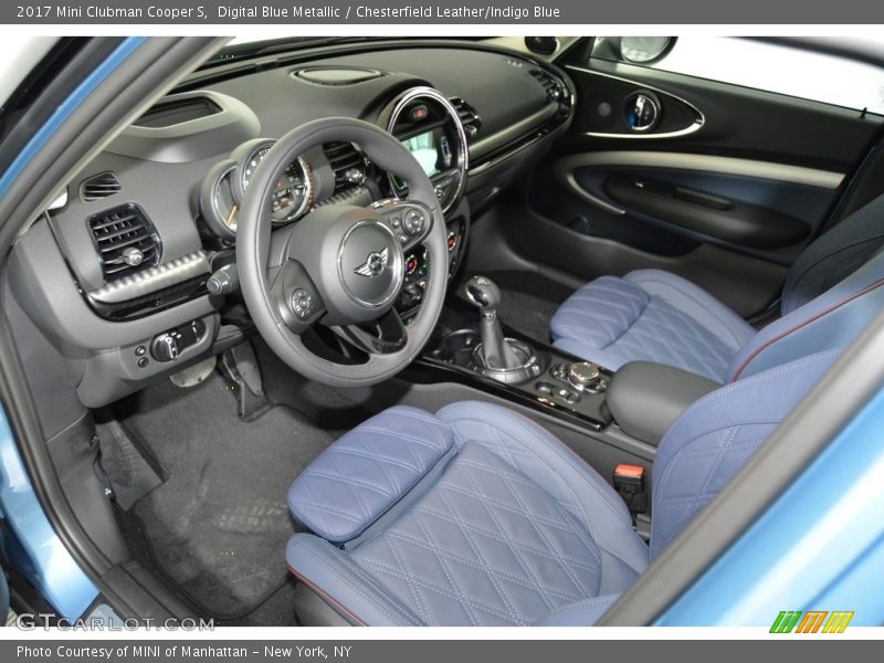 Digital Blue Metallic / Chesterfield Leather/Indigo Blue 2017 Mini Clubman Cooper S