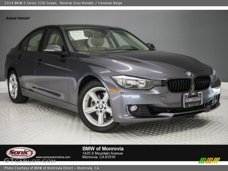 Mineral Grey Metallic / Venetian Beige 2014 BMW 3 Series 328i Sedan