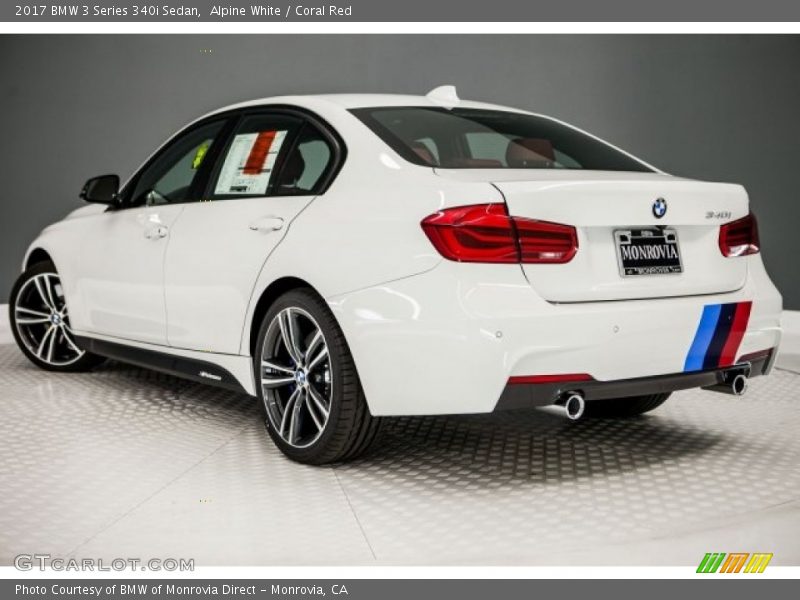 Alpine White / Coral Red 2017 BMW 3 Series 340i Sedan