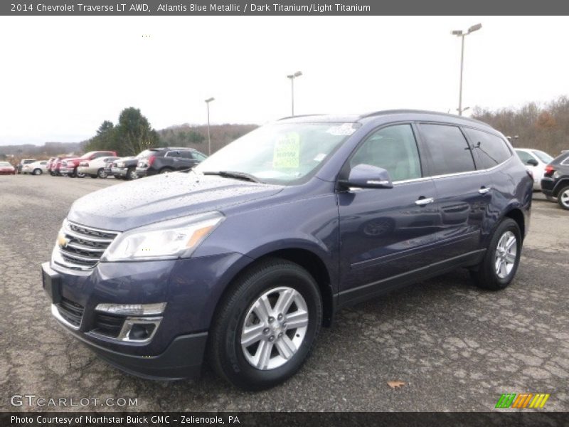 Atlantis Blue Metallic / Dark Titanium/Light Titanium 2014 Chevrolet Traverse LT AWD