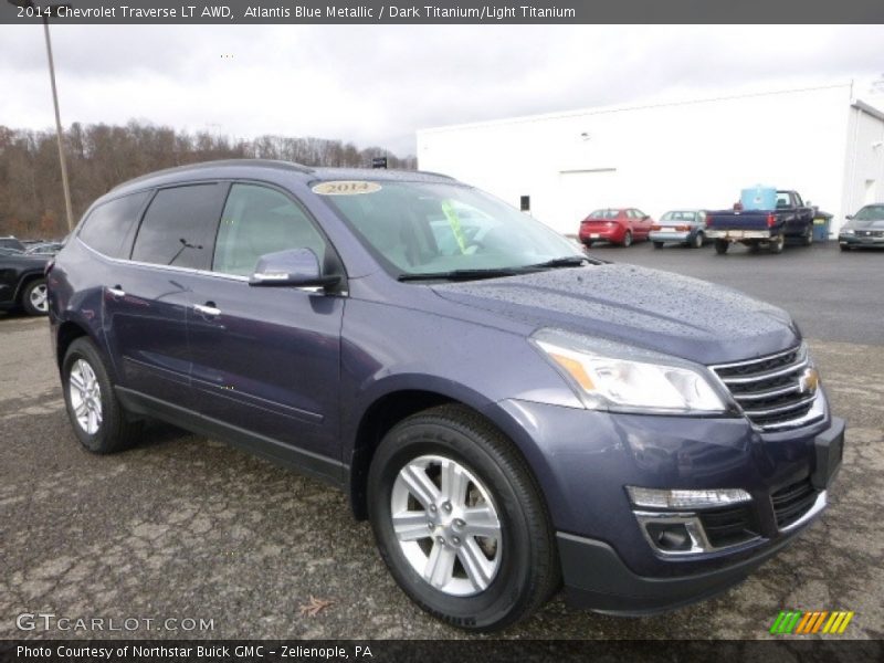 Atlantis Blue Metallic / Dark Titanium/Light Titanium 2014 Chevrolet Traverse LT AWD