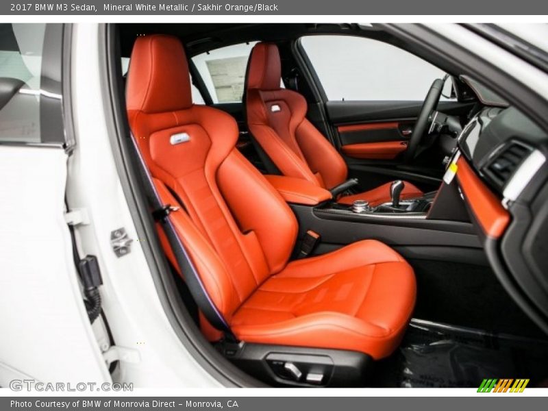 Mineral White Metallic / Sakhir Orange/Black 2017 BMW M3 Sedan