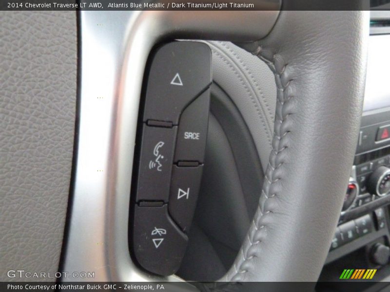 Atlantis Blue Metallic / Dark Titanium/Light Titanium 2014 Chevrolet Traverse LT AWD