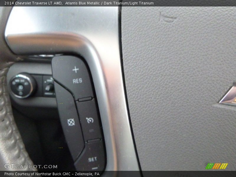 Atlantis Blue Metallic / Dark Titanium/Light Titanium 2014 Chevrolet Traverse LT AWD