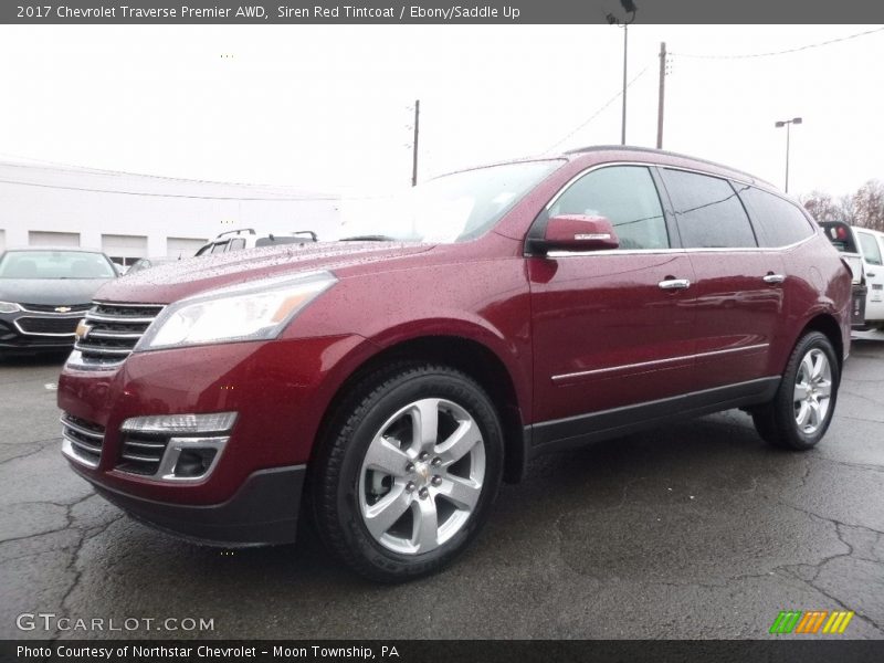 Siren Red Tintcoat / Ebony/Saddle Up 2017 Chevrolet Traverse Premier AWD