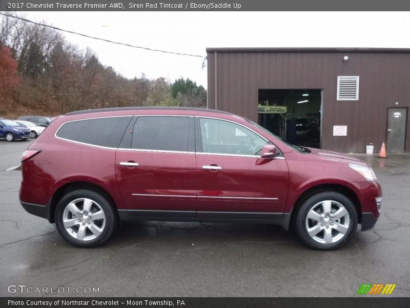 Siren Red Tintcoat / Ebony/Saddle Up 2017 Chevrolet Traverse Premier AWD