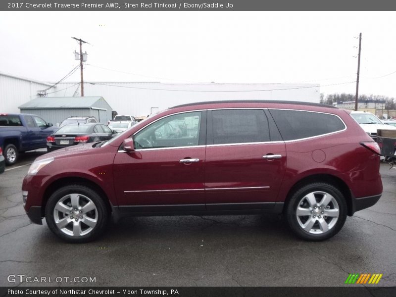 Siren Red Tintcoat / Ebony/Saddle Up 2017 Chevrolet Traverse Premier AWD