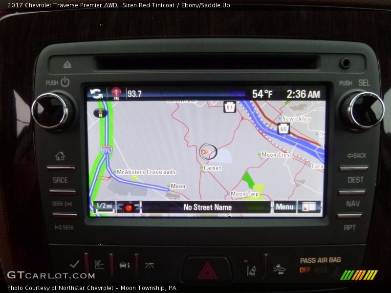 Navigation of 2017 Traverse Premier AWD
