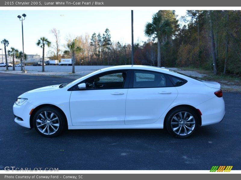 Lunar White Tri-Coat Pearl / Black 2015 Chrysler 200 S