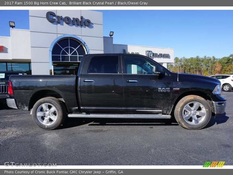 Brilliant Black Crystal Pearl / Black/Diesel Gray 2017 Ram 1500 Big Horn Crew Cab