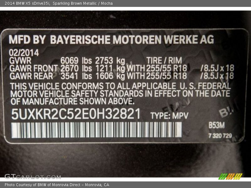 Sparkling Brown Metallic / Mocha 2014 BMW X5 sDrive35i