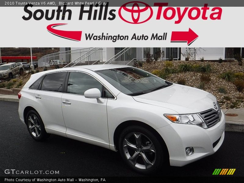 Blizzard White Pearl / Gray 2010 Toyota Venza V6 AWD