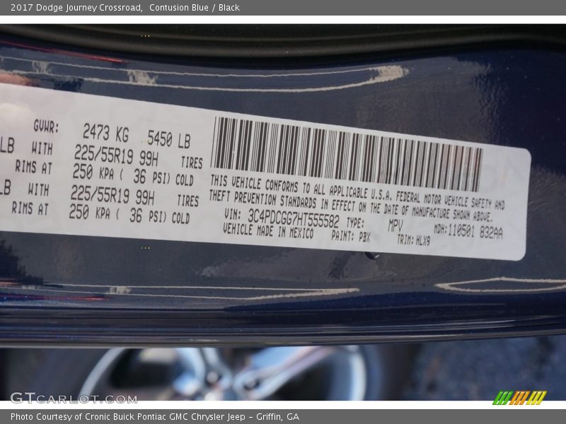 Contusion Blue / Black 2017 Dodge Journey Crossroad