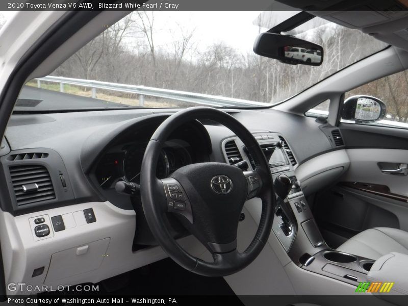 Blizzard White Pearl / Gray 2010 Toyota Venza V6 AWD
