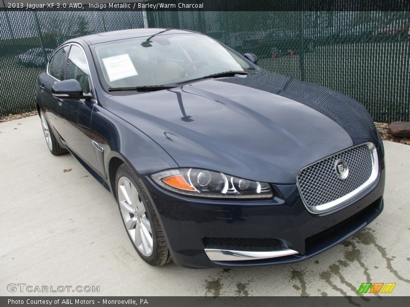 Indigo Metallic / Barley/Warm Charcoal 2013 Jaguar XF 3.0 AWD