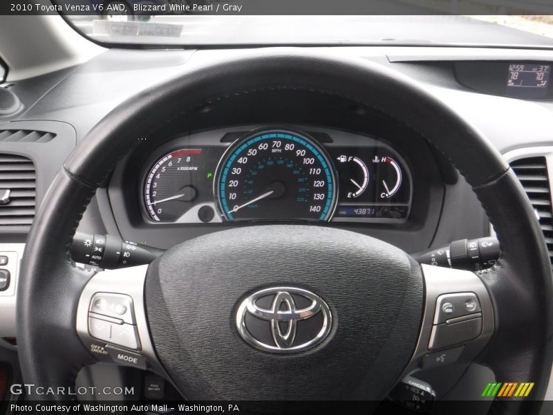 Blizzard White Pearl / Gray 2010 Toyota Venza V6 AWD