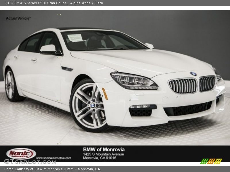 Alpine White / Black 2014 BMW 6 Series 650i Gran Coupe