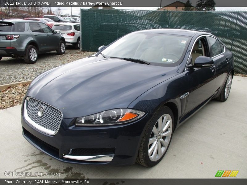Indigo Metallic / Barley/Warm Charcoal 2013 Jaguar XF 3.0 AWD