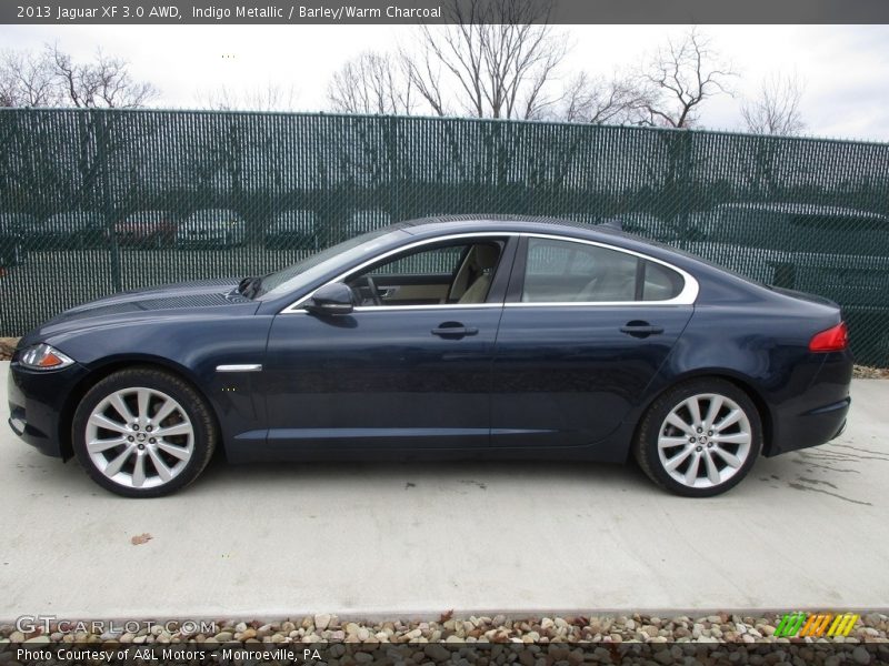 Indigo Metallic / Barley/Warm Charcoal 2013 Jaguar XF 3.0 AWD