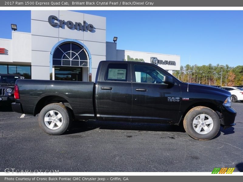 Brilliant Black Crystal Pearl / Black/Diesel Gray 2017 Ram 1500 Express Quad Cab