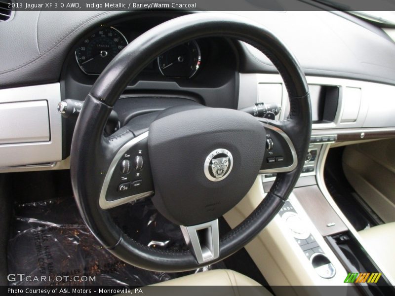 Indigo Metallic / Barley/Warm Charcoal 2013 Jaguar XF 3.0 AWD