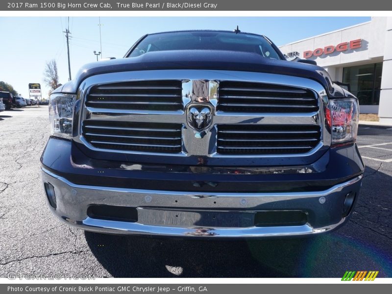 True Blue Pearl / Black/Diesel Gray 2017 Ram 1500 Big Horn Crew Cab