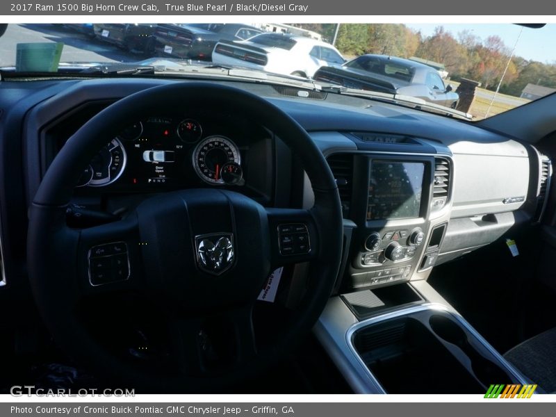 True Blue Pearl / Black/Diesel Gray 2017 Ram 1500 Big Horn Crew Cab