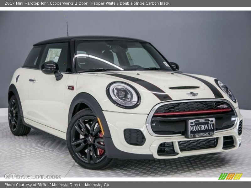 Pepper White / Double Stripe Carbon Black 2017 Mini Hardtop John Cooperworks 2 Door