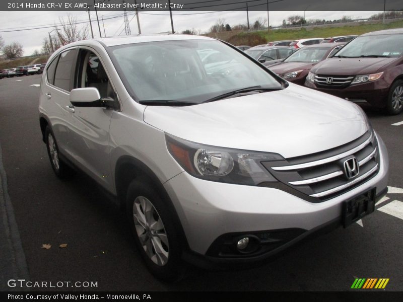 Alabaster Silver Metallic / Gray 2014 Honda CR-V EX AWD