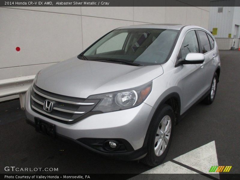 Alabaster Silver Metallic / Gray 2014 Honda CR-V EX AWD