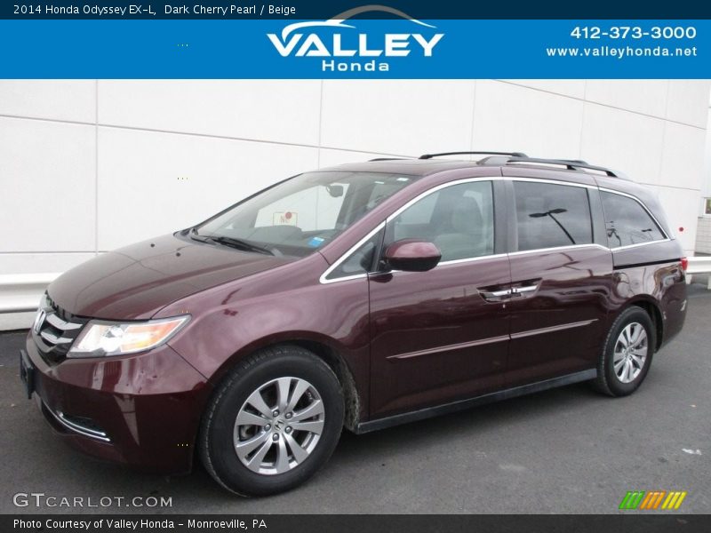 Dark Cherry Pearl / Beige 2014 Honda Odyssey EX-L