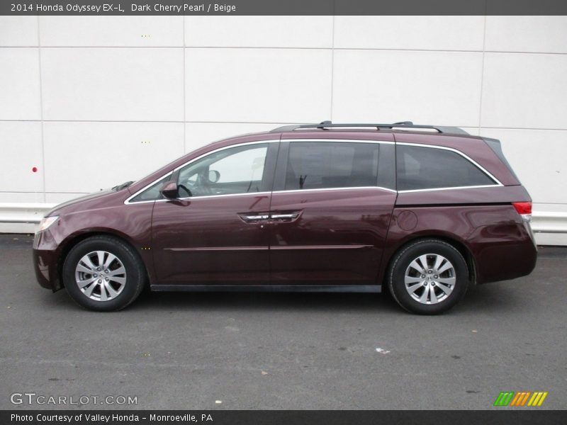 Dark Cherry Pearl / Beige 2014 Honda Odyssey EX-L