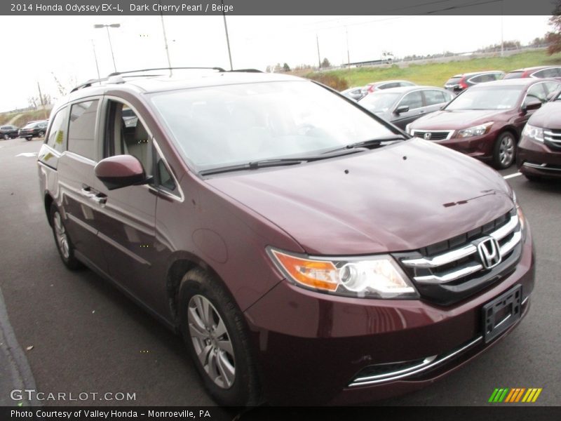Dark Cherry Pearl / Beige 2014 Honda Odyssey EX-L