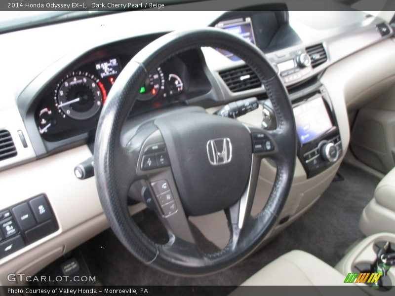 Dark Cherry Pearl / Beige 2014 Honda Odyssey EX-L