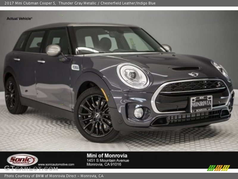 Thunder Gray Metallic / Chesterfield Leather/Indigo Blue 2017 Mini Clubman Cooper S
