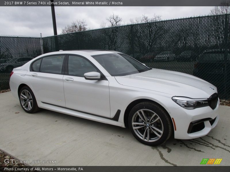 Mineral White Metallic / Mocha 2017 BMW 7 Series 740i xDrive Sedan