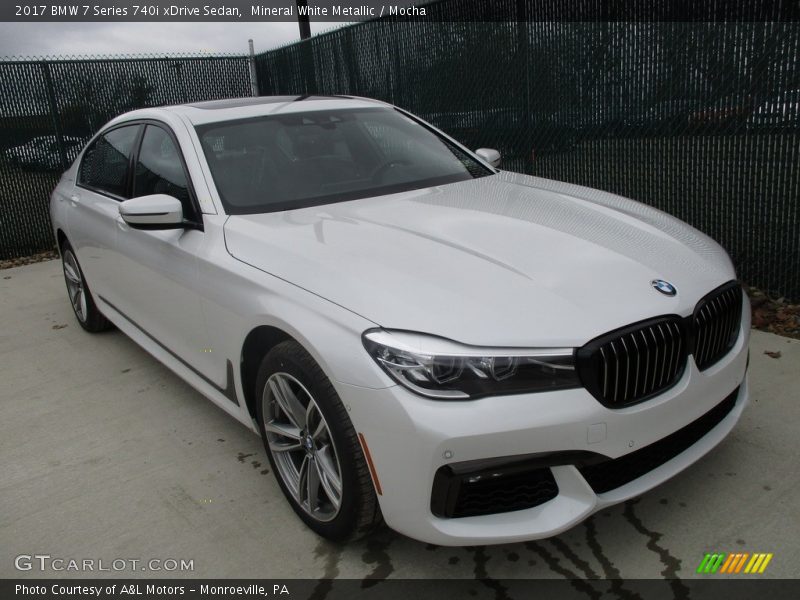 Mineral White Metallic / Mocha 2017 BMW 7 Series 740i xDrive Sedan