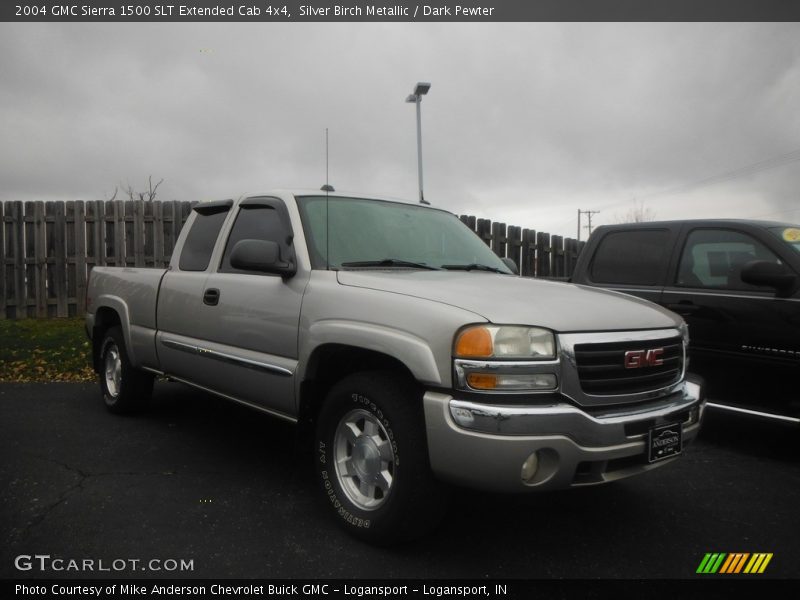 Silver Birch Metallic / Dark Pewter 2004 GMC Sierra 1500 SLT Extended Cab 4x4